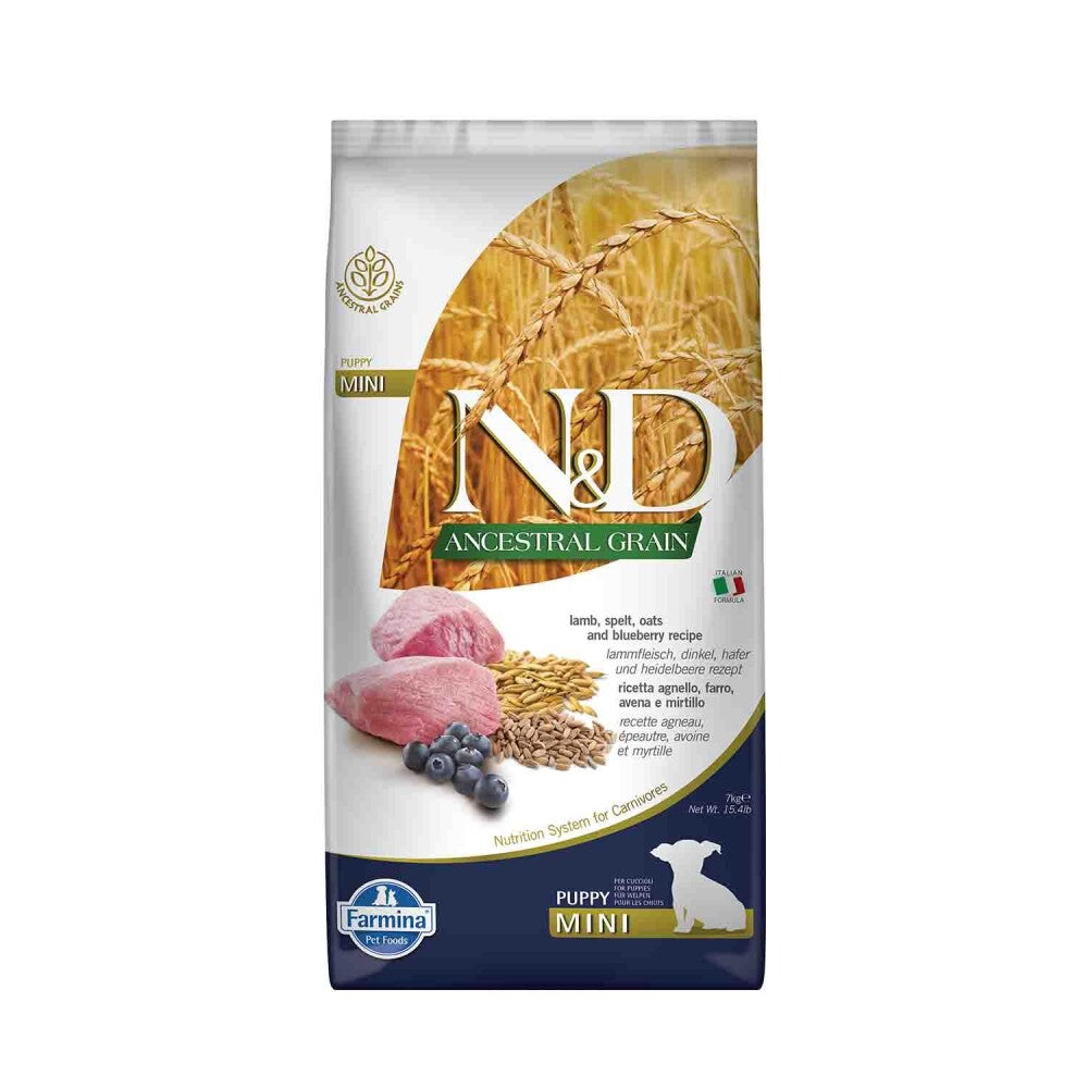N&d Düşük Tahıllı Kuzu Etli Yaban Mersinli Küçük Irk Yavru Köpek Maması 7 KG | SRC: Barcode: 8010276035103